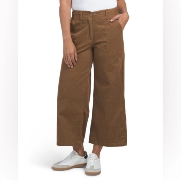 NWT Max Studio London Corduroy Cropped Wide Leg Pants  Plus 2X Brown MidRise - Picture 12 of 12